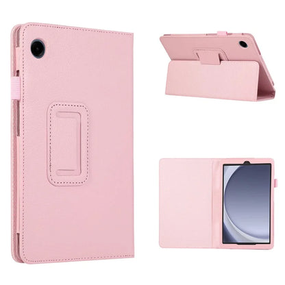 For Samsung Galaxy Tab A9 Tablet Case Litchi Texture PU Leather Bi-fold Stand Cover