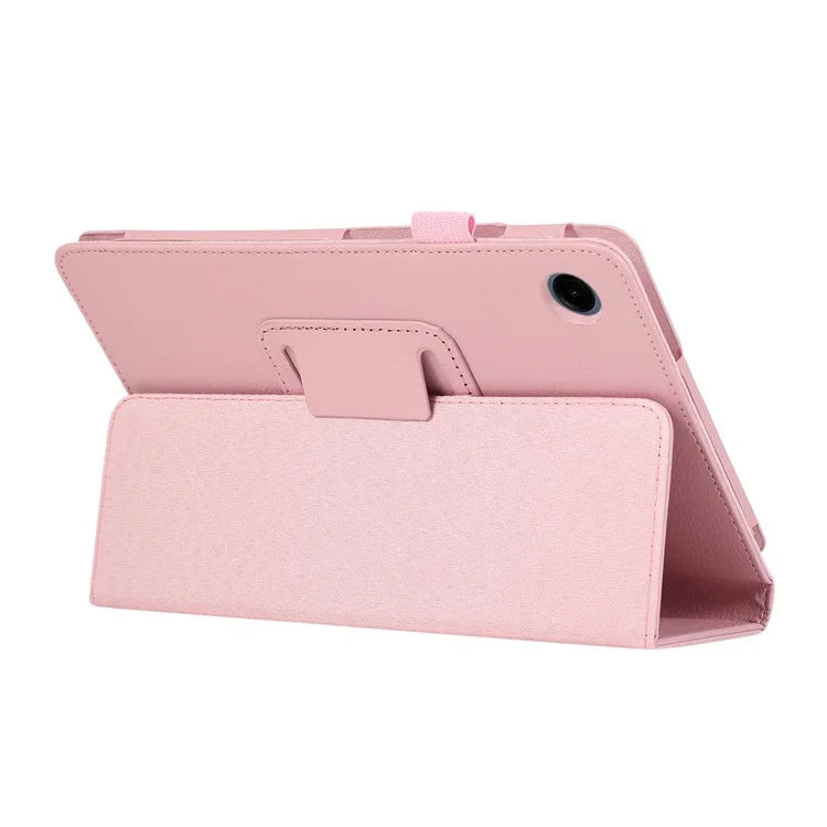 For Samsung Galaxy Tab A9 Tablet Case Litchi Texture PU Leather Bi-fold Stand Cover