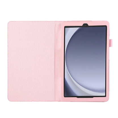 For Samsung Galaxy Tab A9 Tablet Case Litchi Texture PU Leather Bi-fold Stand Cover