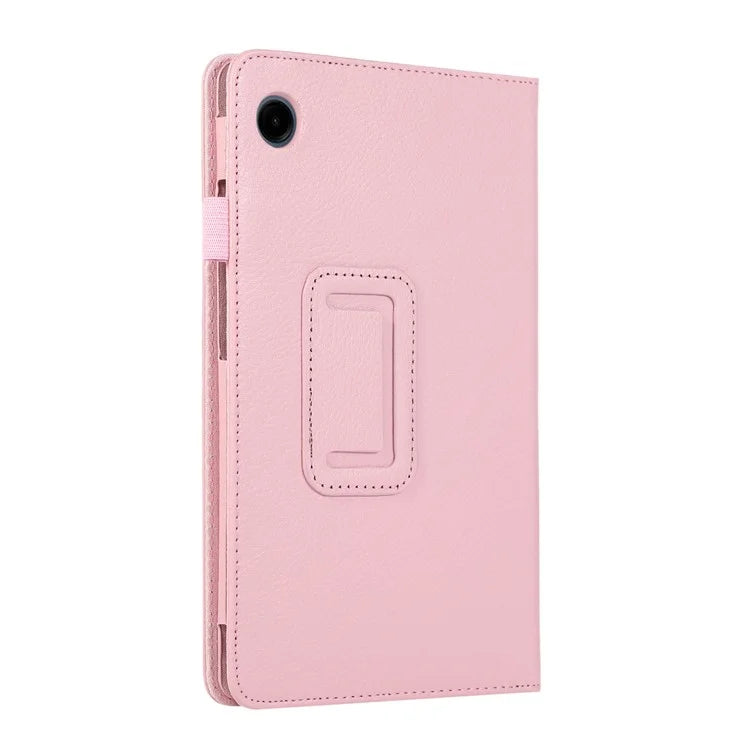 For Samsung Galaxy Tab A9 Tablet Case Litchi Texture PU Leather Bi-fold Stand Cover