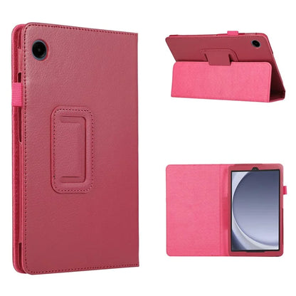 For Samsung Galaxy Tab A9 Tablet Case Litchi Texture PU Leather Bi-fold Stand Cover