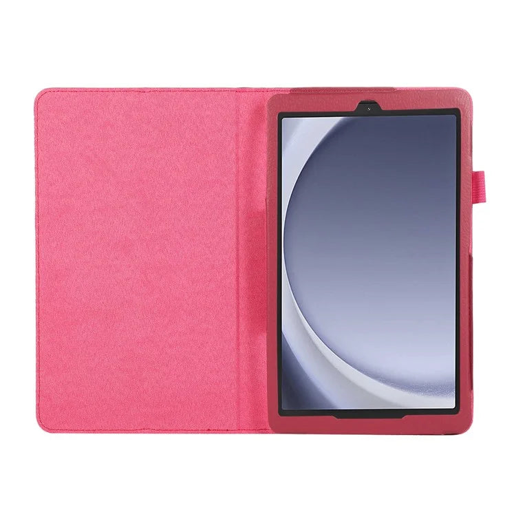 For Samsung Galaxy Tab A9 Tablet Case Litchi Texture PU Leather Bi-fold Stand Cover