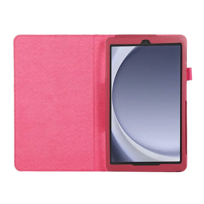 For Samsung Galaxy Tab A9 Tablet Case Litchi Texture PU Leather Bi-fold Stand Cover