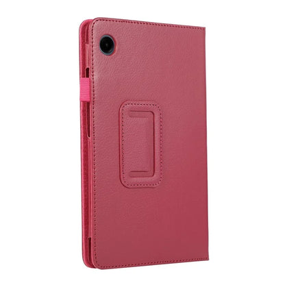 For Samsung Galaxy Tab A9 Tablet Case Litchi Texture PU Leather Bi-fold Stand Cover