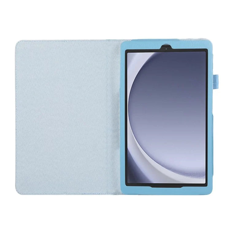 For Samsung Galaxy Tab A9 Tablet Case Litchi Texture PU Leather Bi-fold Stand Cover