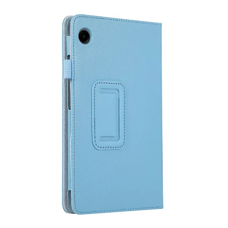 For Samsung Galaxy Tab A9 Tablet Case Litchi Texture PU Leather Bi-fold Stand Cover