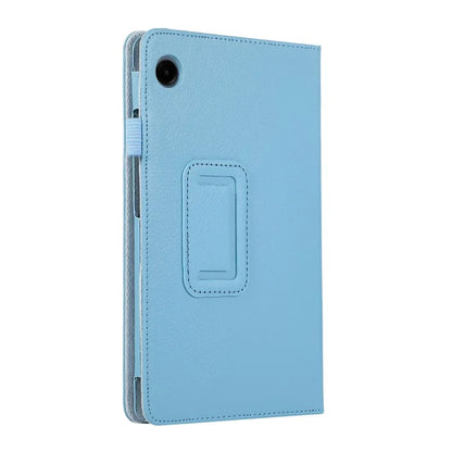 For Samsung Galaxy Tab A9 Tablet Case Litchi Texture PU Leather Bi-fold Stand Cover