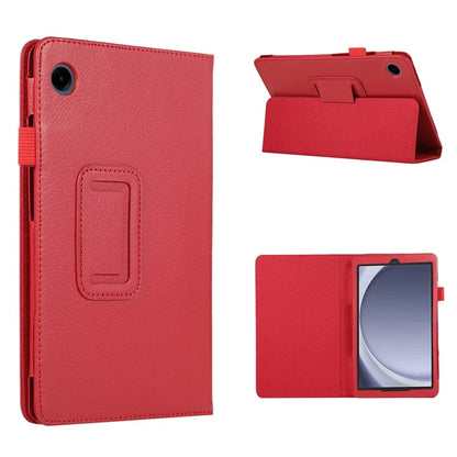 For Samsung Galaxy Tab A9 Tablet Case Litchi Texture PU Leather Bi-fold Stand Cover