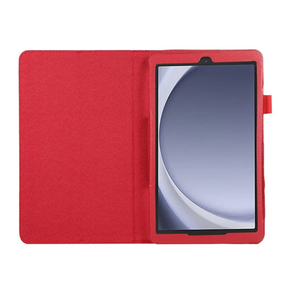 For Samsung Galaxy Tab A9 Tablet Case Litchi Texture PU Leather Bi-fold Stand Cover