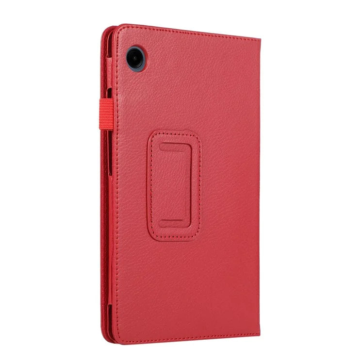 For Samsung Galaxy Tab A9 Tablet Case Litchi Texture PU Leather Bi-fold Stand Cover
