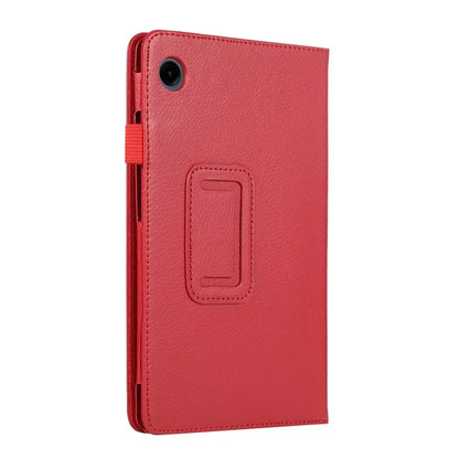 For Samsung Galaxy Tab A9 Tablet Case Litchi Texture PU Leather Bi-fold Stand Cover