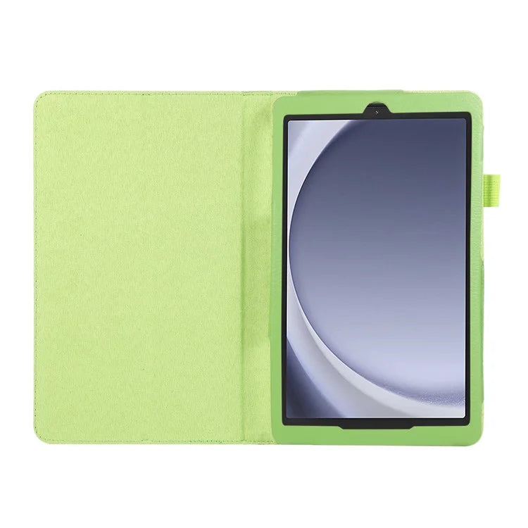 For Samsung Galaxy Tab A9 Tablet Case Litchi Texture PU Leather Bi-fold Stand Cover