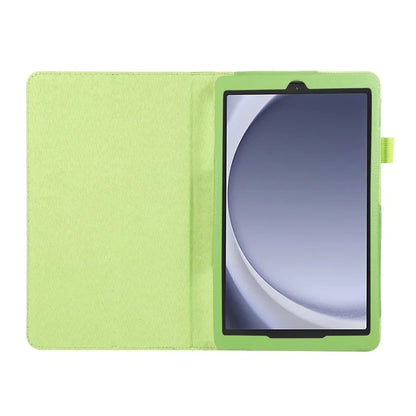 For Samsung Galaxy Tab A9 Tablet Case Litchi Texture PU Leather Bi-fold Stand Cover