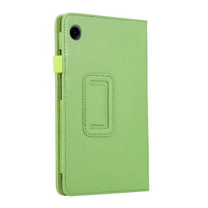 For Samsung Galaxy Tab A9 Tablet Case Litchi Texture PU Leather Bi-fold Stand Cover