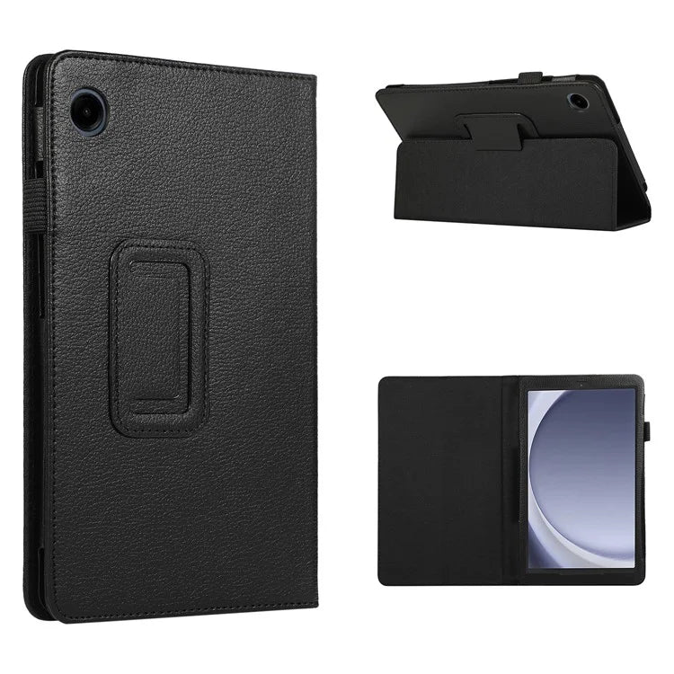 For Samsung Galaxy Tab A9 Tablet Case Litchi Texture PU Leather Bi-fold Stand Cover