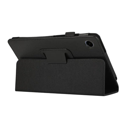 For Samsung Galaxy Tab A9 Tablet Case Litchi Texture PU Leather Bi-fold Stand Cover