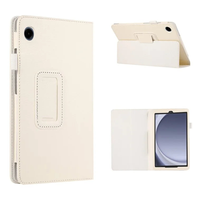 For Samsung Galaxy Tab A9 Tablet Case Litchi Texture PU Leather Bi-fold Stand Cover