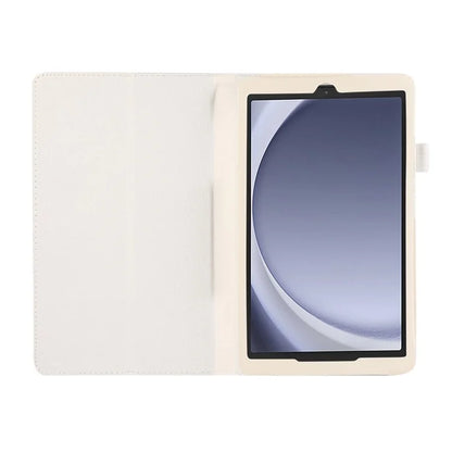 For Samsung Galaxy Tab A9 Tablet Case Litchi Texture PU Leather Bi-fold Stand Cover