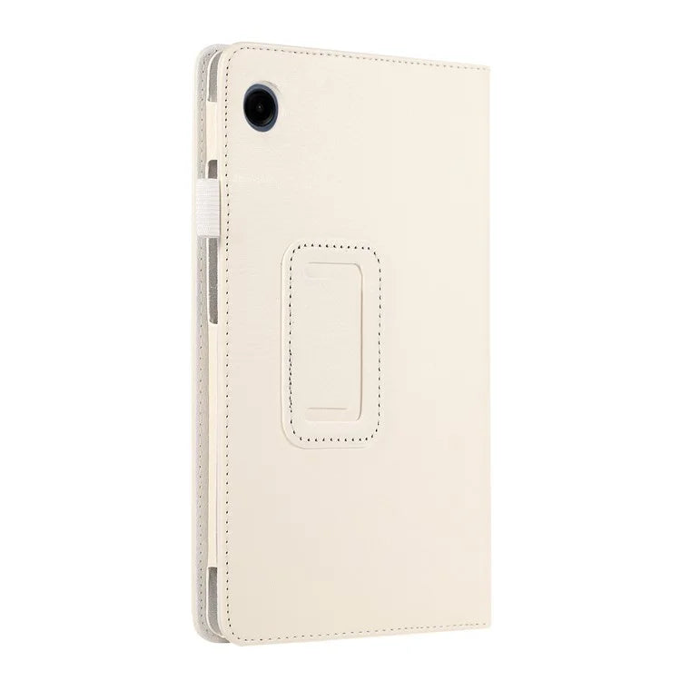 For Samsung Galaxy Tab A9 Tablet Case Litchi Texture PU Leather Bi-fold Stand Cover