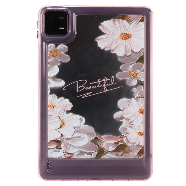 For Xiaomi Pad 6 Case Oil Painting Flower Pattern PC+TPU Tablet Cover