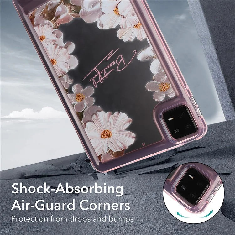 For Xiaomi Pad 6 Case Oil Painting Flower Pattern PC+TPU Tablet Cover