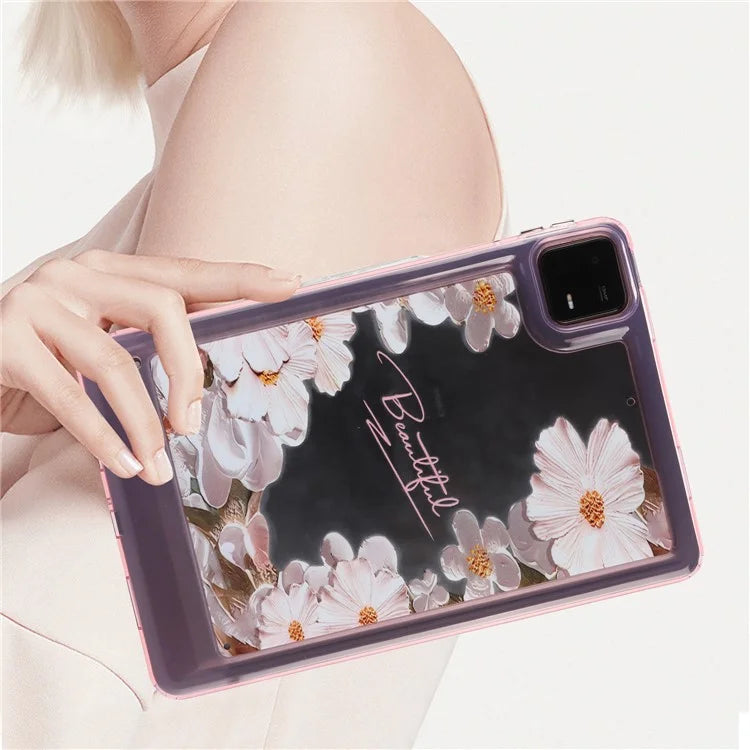 For Xiaomi Pad 6 Case Oil Painting Flower Pattern PC+TPU Tablet Cover