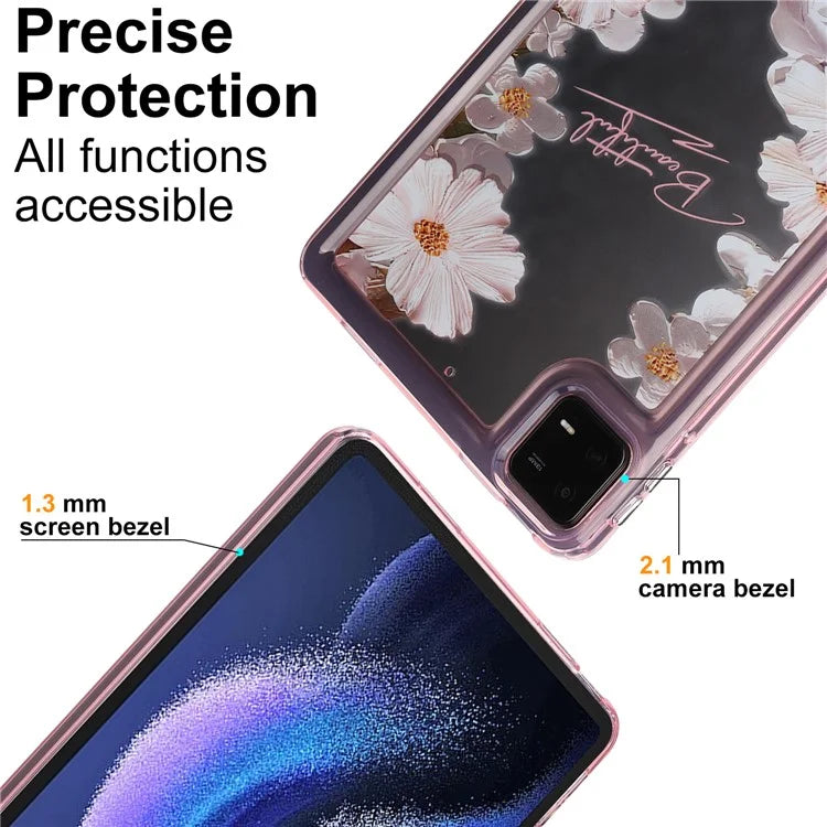 For Xiaomi Pad 6 Case Oil Painting Flower Pattern PC+TPU Tablet Cover