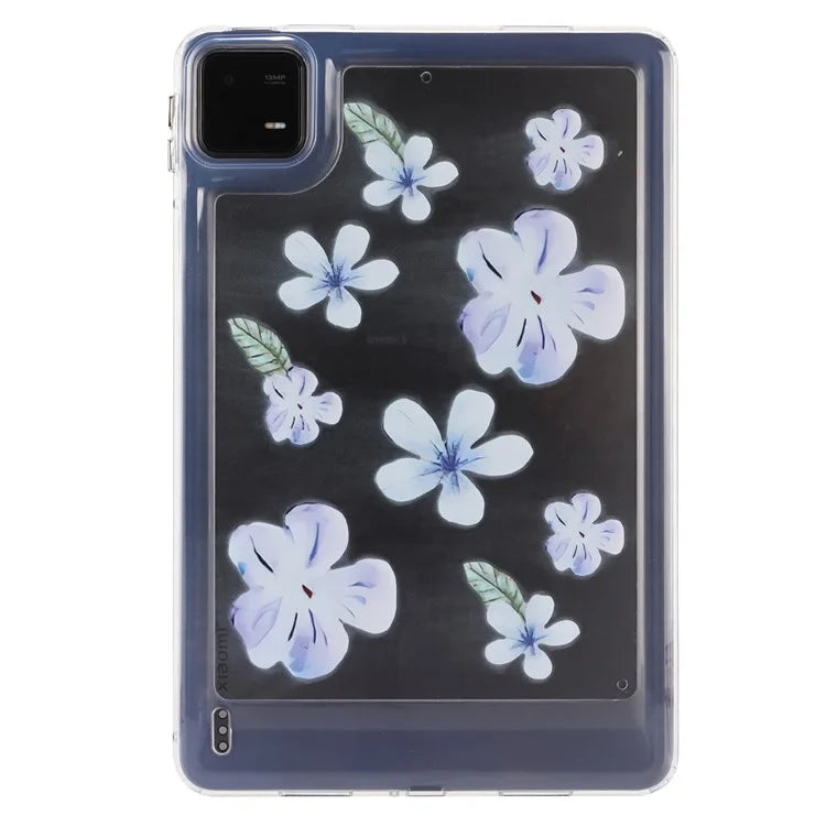 For Xiaomi Pad 6 Case Oil Painting Flower Pattern PC+TPU Tablet Cover
