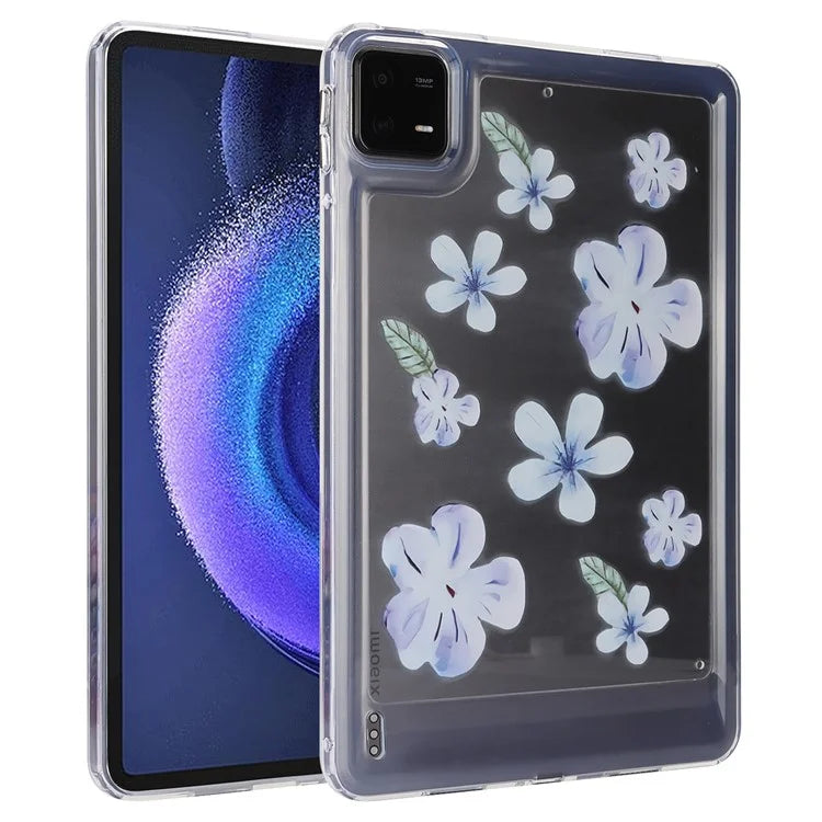 For Xiaomi Pad 6 Case Oil Painting Flower Pattern PC+TPU Tablet Cover