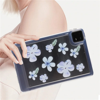 For Xiaomi Pad 6 Case Oil Painting Flower Pattern PC+TPU Tablet Cover