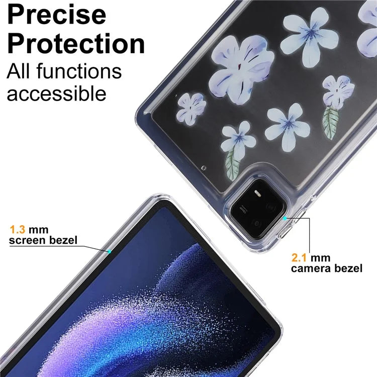 For Xiaomi Pad 6 Case Oil Painting Flower Pattern PC+TPU Tablet Cover