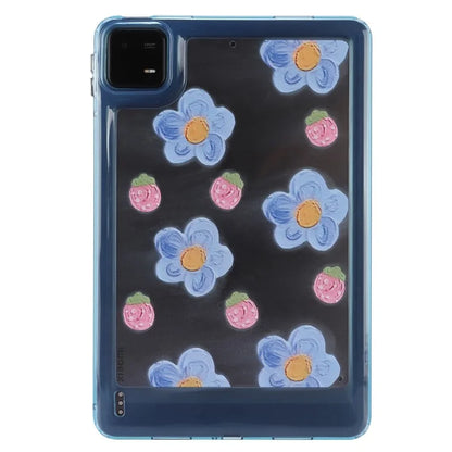 For Xiaomi Pad 6 Case Oil Painting Flower Pattern PC+TPU Tablet Cover and Strawberry