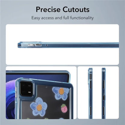 For Xiaomi Pad 6 Case Oil Painting Flower Pattern PC+TPU Tablet Cover and Strawberry
