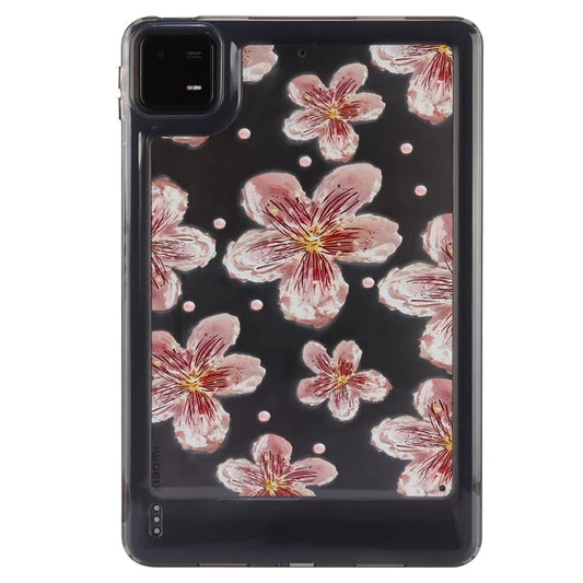 For Xiaomi Pad 6 Case Oil Painting Flower Pattern PC+TPU Tablet Cover and Pearl