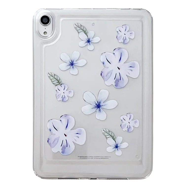 For iPad mini (2021) Case Oil Painting Flower Pattern Protective Tablet Cover