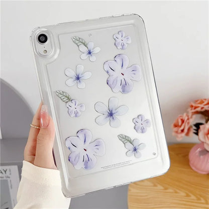 For iPad mini (2021) Case Oil Painting Flower Pattern Protective Tablet Cover
