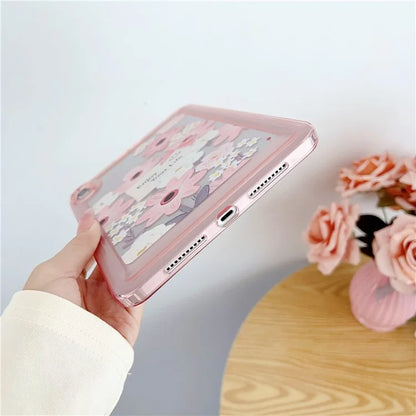 For iPad mini (2021) Case Oil Painting Flower Pattern Protective Tablet Cover