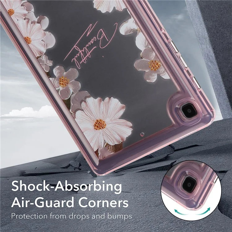 For Samsung Galaxy Tab A7 Lite 8.7-inch T225 T220 Case Flower Pattern PC+TPU Tablet Cover