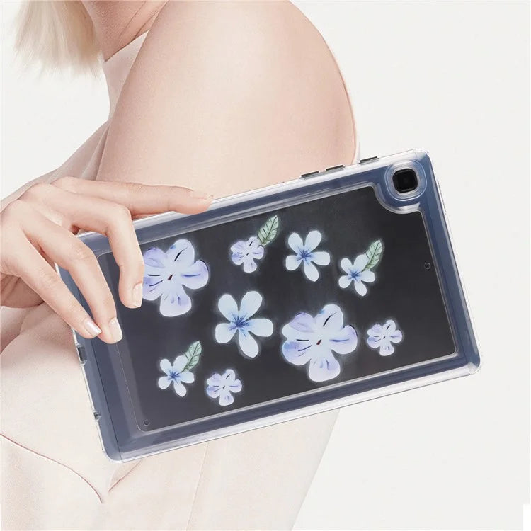 For Samsung Galaxy Tab A7 Lite 8.7-inch T225 T220 Case Flower Pattern PC+TPU Tablet Cover
