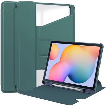 For Samsung Galaxy Tab S6 Lite (2020) / S6 Lite (2022) / S6 Lite (2024) Case Stand PU+Acrylic Tablet Cover (without Keyboard)ish Green