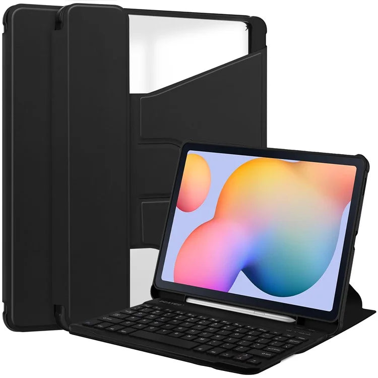 For Samsung Galaxy Tab S6 Lite (2024) / S6 Lite (2022) / S6 Lite (2020) Case with Bluetooth Keyboard PU+Acrylic Tablet Cover