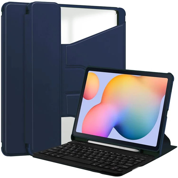 For Samsung Galaxy Tab S6 Lite (2024) / S6 Lite (2022) / S6 Lite (2020) Case with Bluetooth Keyboard PU+Acrylic Tablet Cover