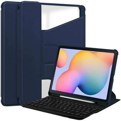 For Samsung Galaxy Tab S6 Lite (2024) / S6 Lite (2022) / S6 Lite (2020) Case with Bluetooth Keyboard PU+Acrylic Tablet Cover