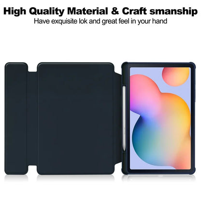 For Samsung Galaxy Tab S6 Lite (2024) / S6 Lite (2022) / S6 Lite (2020) Case with Bluetooth Keyboard PU+Acrylic Tablet Cover