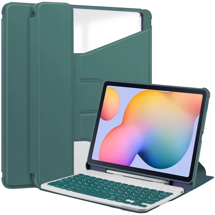 For Samsung Galaxy Tab S6 Lite (2024) / S6 Lite (2022) / S6 Lite (2020) Case with Bluetooth Keyboard PU+Acrylic Tablet Coverish Green