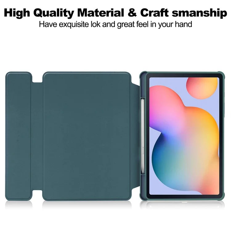 For Samsung Galaxy Tab S6 Lite (2024) / S6 Lite (2022) / S6 Lite (2020) Case with Bluetooth Keyboard PU+Acrylic Tablet Coverish Green