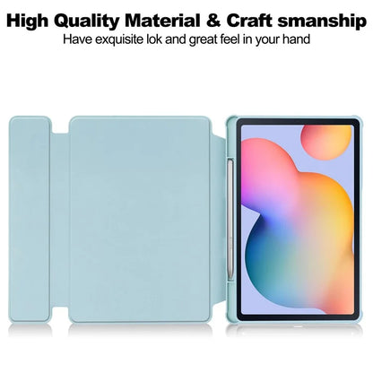 For Samsung Galaxy Tab S6 Lite (2024) / S6 Lite (2022) / S6 Lite (2020) Case with Bluetooth Keyboard PU+Acrylic Tablet Cover