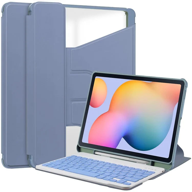 For Samsung Galaxy Tab S6 Lite (2024) / S6 Lite (2022) / S6 Lite (2020) Case with Bluetooth Keyboard PU+Acrylic Tablet Cover