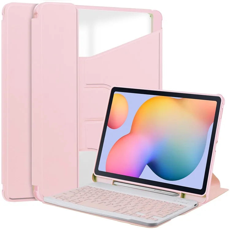 For Samsung Galaxy Tab S6 Lite (2024) / S6 Lite (2022) / S6 Lite (2020) Case with Bluetooth Keyboard PU+Acrylic Tablet Cover