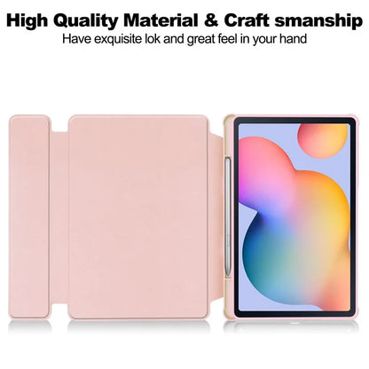 For Samsung Galaxy Tab S6 Lite (2024) / S6 Lite (2022) / S6 Lite (2020) Case with Bluetooth Keyboard PU+Acrylic Tablet Cover